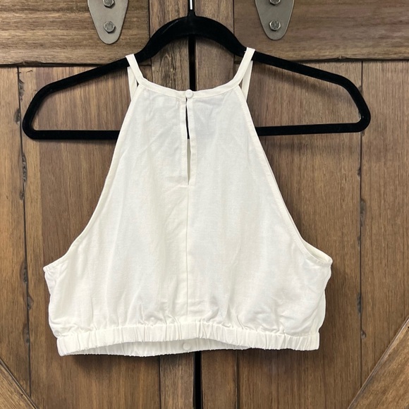 CRESCENT Linen Blend Halter Top Ivory Size Medium NWT - Picture 3 of 8